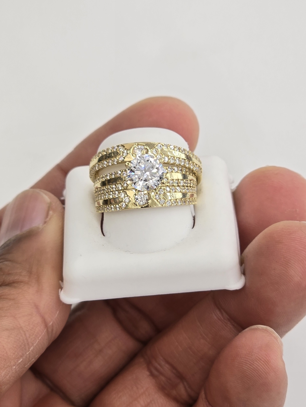 10kt Real Gold Wedding Trioset For Men And Women